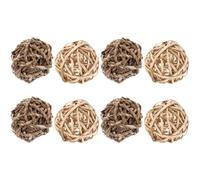 ETHZZLE 8pcs Small Animal Chew Rabbit Teething Straw Balls for Bunny Guinea Pig Hamster Chinchilla Dental Care Natural Grass Play Accessories