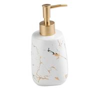 ETHZZLE Ceramic Soap Dispenser Bottle Pump Large Glossy White Marble Pattern Refillable Lotion Dispenser for Bathroom and Travel Portable Pump Bottle