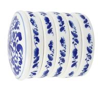 ETHZZLE Ceramic Watercolor Palette Porcelain Paint Mixing Trays 5-Layer Stackable Set Suitable for Chinese Painting and Pigment Blending