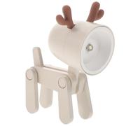 ETHZZLE Deer Shaped Table Lamp Cartoon Foldable Led Night Light for Bedroom Adorable Mini Desk Light Beige Color for Boys and Girls Room