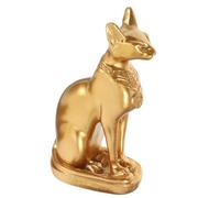 ETHZZLE Egyptian Cat God Resin Ornament for Home Decor Gold Bastet Statue Figurine Tabletop Adornment for Living Office and Bookshelf Decoration Unique Gift for Holidays and Housewarmings