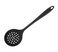 ETHZZLE Food Grade Silicone Slotted Skimmer Spoon Heat Resistant Up to Long Handle Kitchen Strainer for Draining Vegetables and Oil Non Scratch Cooking Ladle with Big Design Random Color