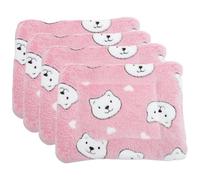 ETHZZLE Guinea Pig Blanket Small Animal Soft Fleece Sleeping Mat 4pcs Warm Cage Pads for Small Pets Pink Bear Head s Size Pet Cage Liners