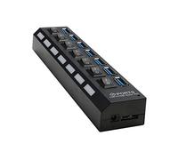 ETHZZLE Ports Usb Hub Splitter with Individual for High-speed Data Transfer Compatible with Laptop Pc and Usb Devices Black Design