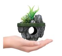 ETHZZLE Realistic Floating Rock Aquarium Decoration Floating Ornament Fish Tank Hideout Naturalistic Design for Aquascaping and Landscaping