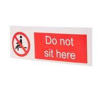 ETHZZLE Self Adhesive Do Not Sit Here Warning Sticker Safety Sign for Office Hotel Park Industrial Use Highly Visible Vinyl Label for Injury Prevention and Hazard Awareness