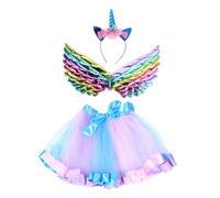 ETHZZLE Unicorn Costume for Enchanting Unicorn Headband and Wings with Tutu Dress for Photography Dress Up Parties Halloween Cosplay and Versatile Use Various Ages