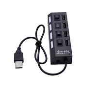 ETHZZLE Usb Hub Port Splitter Independent Usb Adapter off Slim Portable Design for Laptop Car and Home Use Fast Data to Carry Black