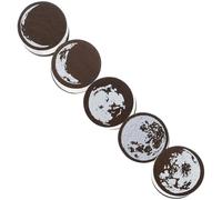 ETHZZLE Wooden Rubber Stamps Set 5Pcs Moon Phase Patterns Lightweight Sturdy for Scrapbooking Card Making Journal Decoration Portable DIY Crafting Random Style