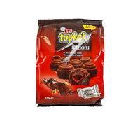 Eti Topkek Ici Dolu Strawberry 130g x 15 Pack - Soft Strawberry-Filled Sponge Cakes - Individually Wrapped Snacks - Authentic Turkish Bakery Treats