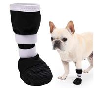 ETIAL Dog Paw Wound Recovery Boot for Injured Paw, Anti-Slip Dog Shoe with Self-Adhesive Strap, Dog Paw Protector for Outdoor Walking & Keep Dogs from Licking Wounds (Black w/White, M)