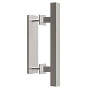 ETIASQSA Stainless Steel Cabinet Handles (24 cm), Silvery Cabinet Handles, Square Sliding Barn Door Handle Double Sided, No Need Grooving Door Handle