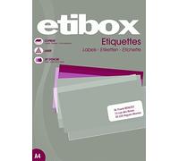 ETIBOX 119752-2100 White Adhesive Labels 70 x 42.4 mm Printers: Laser, Copier, Inkjet - 100 A4 Sheets