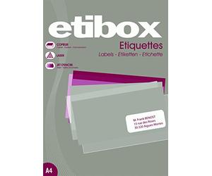 ETIBOX 119758-400 white self-adhesive labels - 105 X 148.5 mm - Straight corners - Printers: Laser, Copiers, Inkjet.