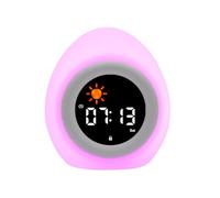 Etigood Cute Alarm Clock, Cute Cartoon Animal Deer/Sheep/Puppy/Eggs/Tigers-Shaped OK to Wake Clock with White Noise, Digital Display Electronic Clock with Night Light, Egg