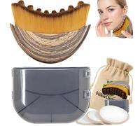 EtikaChange Lymphatic Face & Body Brush - Draining Massage, Ultra-Soft Bristles, Eco Friendly Pack with 3 Reusable Cotton Pads & Linen Bag - Sensitive Skin Face Brush