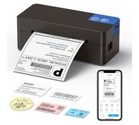 ETIKEZ Bluetooth Thermal Shipping Label Printer, Wireless 4x6 Label Printer for Small Business, Support iOS, Android, Windows and Mac, Compatible with Amazon Shopify Etsy USPS (Dark Brown)