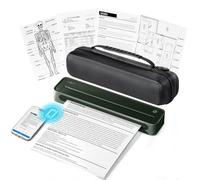 ETIKEZ D90E Inkless Thermal Portable Wireless Travel Printer A4, Dark Green | USB link, fits 8.5×11 A4 thermal paper, inkless tech, works with phones & laptops, with carry bag, home car office school use
