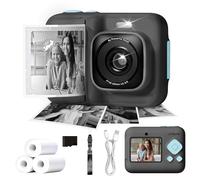 ETIKEZ Kids Camera, 1080P Instant Digital Print Camera for Kids, Christmas Birthday Gifts for 4 5 6 7 8 9 10 Year Old Girls Boys, Portable Toy with 32GB SD Card & 3 Rolls Printing Paper, Black