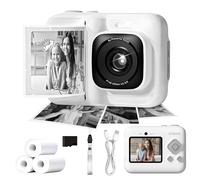 ETIKEZ Kids Camera, 1080P Instant Digital Print Camera for Kids, Christmas Birthday Gifts for 4 5 6 7 8 9 10 Year Old Girls Boys, Portable Toy with 32GB SD Card & 3 Rolls Printing Paper, White