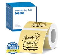 ETIKEZ Label for PM260 Printer, 2'' (50x50mm) Thermal Tape, Waterproof, Multi-Purpose Label, 1 Roll of 150 Self-Adhesive Thermal Paper (Yellow)