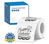 ETIKEZ Thermal Label for PM260 Printer, 2'' (50x50mm) Thermal Tape, Waterproof, Multi-Purpose Label, 1 Roll of 150 Self-Adhesive Thermal Paper (Transparent)