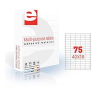 etilaser 30305002 Pack of 75 Labels 18 x 40 mm 200 Standard A4 Sheets/Box