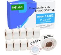 Etiquetas Molabel - 10 Roller Blinds (Con Chip RFID), Compatible with Dymo S0722520 11352, Tamaño 25 mm x 54 mm, Compatible with Las Impresoras Dymo LabelWriter 550, 500 Labels por Roller Blind