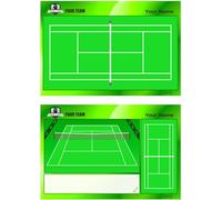 ETISPORT Grass Tennis Coach Tactical Board. Personalised with Name Logo or Club Crest. Double Sided Dry Wipe Board 12 x 8 inches