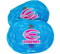 ETISPORT Pair of professional flat laces, for hockey, ice boots, line on wheels. Resistant. Length 3 m - 118in each. (Sky Blue)