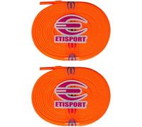 ETISPORT Pair of Professional Flat Skating Laces, for Ice, Figure, and Inline Skates. Durable. (Fluor Orange, 2,7 m | 106 in)