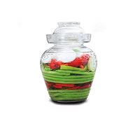 ETITSA Glass Jar with Lid 2.5 Liter Fermentation Jar, Wide Mouth Large Fermenting Kit Crock with Water Seal Airlock Lid, Pickle Jar for Pickles Kimchi, Sauerkraut, Kombucha, Wine Brewing