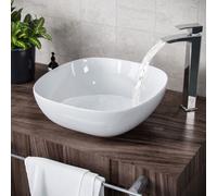 Etive 330 x 410mm Square Rounded Cloakroom Counter Top Basin Sink Bowl