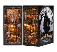 ETKVR Book Nook Kit, Book Nook Kits for Adults DIY Booknook Model Build, DIY 3D Wooden Puzzle Bookend Booknook Bookshelf Insert Miniature Dollhouse Kit for Home Decoration