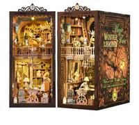 ETKVR Book Nook Kit, Book Nook Kits for Adults DIY Booknook Model Build, DIY 3D Wooden Puzzle Bookend Booknook Bookshelf Insert Miniature Dollhouse Kit for Home Decoration - Wonder Library