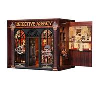 ETKVR Book Nook Kit - Detective Agency Theme - DIY Miniature Building Set with Opening Side Wall - Creative Assembly Project for Adults - Bookshelf Insert Decor