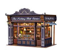 ETKVR Book Nook Kit, DIY 3D Wooden Puzzle Bookend Booknook Miniature Doullhouse Kit for Bookshelf Decoration, DIY Model Insert Alley Book Nook Kits for Adults - Notting Hill Stories