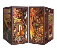 ETKVR Book Nook Kit, DIY 3D Wooden Puzzle Bookend Booknook Miniature Doullhouse Kit for Bookshelf Decoration, DIY Model Insert Alley Book Nook Kits for Adults and Teens