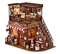 ETKVR Miniature Dollhouse Kit, DIY Mini House Kit for Adult | 3D Wooden Puzzle Book Nook Kit, Diorama Building Bookshelf Decor, Gifts for Family Friends - Corner Dessert Shop