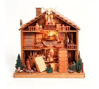 ETKVR Miniature Dollhouse Kit, DIY Mini House Kit for Adult, Plume Totem | Book Nook Tiny House Primitive Tribes Building Home Decor, Booknook Bookend 3D Wooden Puzzle Gifts for Family, Friends