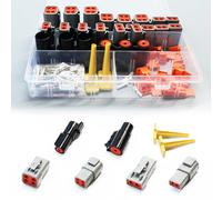 ETL INDUSTRIES DTP DTHD Deutsch Connector Kit, 2 Pin 4 Pin DTP Connectors, 1 Pin DTHD Connectors with Size 12 Solid Contacts Deutsch Pin 12-16 AWG and Removal Tools