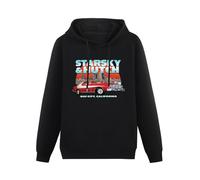 EtLin Starsky And Hutch The Gran Torino Long Sleeve Heavy Loose Board Pullover Hooded Hoodie Fluffy Men Size M Black