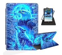 ETLKJVBL - Case for Fire HD 10 2019/2017 10.1 inch, Eagle and Wolf 360 Degree Rotating Auto Wake-up Exquisite Leather Case Cover for Amazon Kindle Fire HD 10 9th/7th Gen