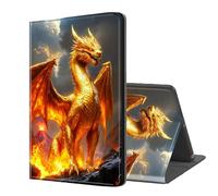 ETLKJVBL Case for Kindle Scribe, Auto Sleep/Wake, Golden Dragon Amidst Flames Multiple Angles Viewing Folio Stand Case for Kindle Scribe 10.2" (2024/2022 Released)