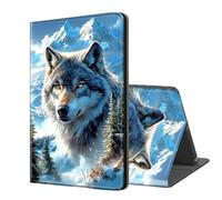 ETLKJVBL Case for Kindle Scribe, Auto Sleep/Wake, Wolf in Snowy Mountains Multiple Angles Viewing Folio Stand Case for Kindle Scribe 10.2" (2024/2022 Released)