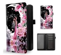 ETLKJVBL Checkbook Cover for Men and Women, RFID Blocking Checkbook Holder, Wallet, Stylish Leather Checkbook Covers for Personal Checkbook, 10, Moon Flowers Fairy, Modern, Moon Flowers Fairy, Modern