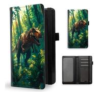 ETLKJVBL Checkbook Cover for Men and Women, RFID Blocking Checkbook Holder, Wallet, Stylish Leather Checkbook Covers for Personal Checkbook-9, Dinosaur Poet Jungle, Modern