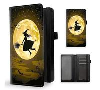 ETLKJVBL Checkbook Cover for Men Women RFID Blocking Checkbook Holder Wallet Stylish Leather Checkbook Covers for Personal Checkbook 10 Witch Flying on Broom Modern