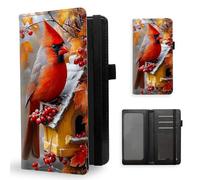 ETLKJVBL Checkbook Cover for Men & Women, Stylish Leather Checkbook Holder Wallet, Rfid Blocking Check Book Cover-41, Red Cardinal On Snowy Birdhouse, Contemporary