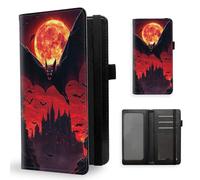 ETLKJVBL Checkbook Cover for Men & Women, Stylish Leather Checkbook Holder Wallet, Rfid Blocking Check Book Cover-47, Giant Bat Swarm Over Gothic Castle, Contemporary